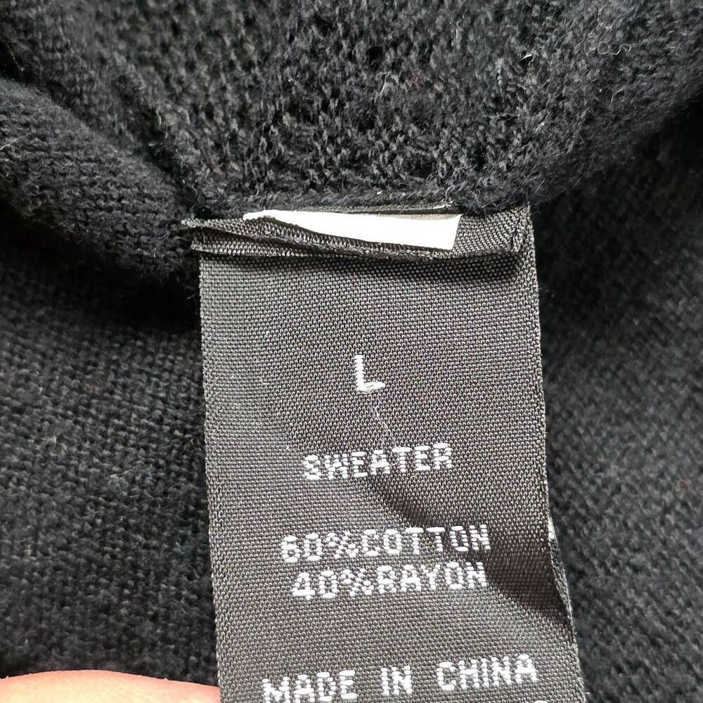 AB Studio Black Open Front Cardigan Sweater Large - Picture 4 of 8